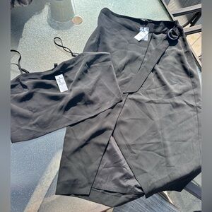 Express Two Piece Crop Top and Wrap Pencil Skirt